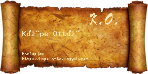 Köpe Ottó névjegykártya